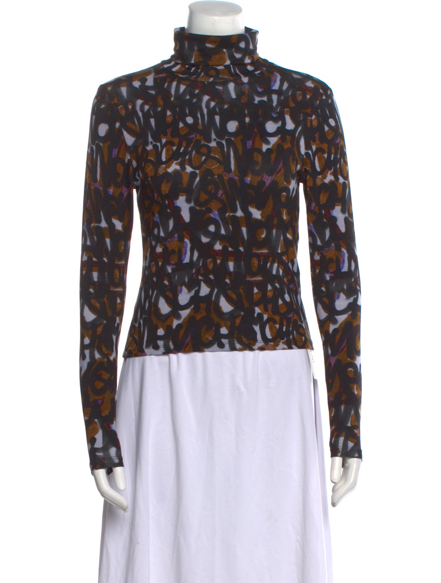 Pierre-Louis Mascia Printed Mock Neck Top w/ Tags