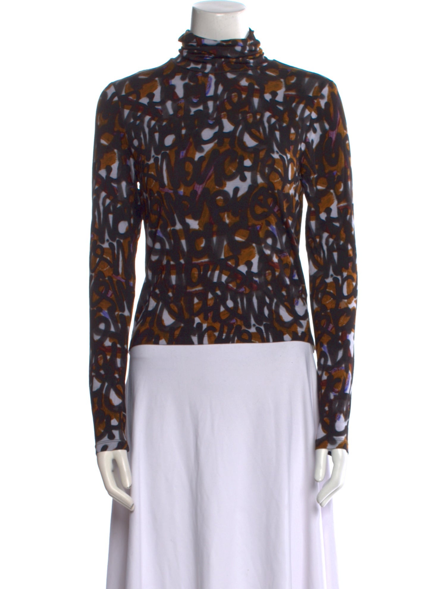 Pierre-Louis Mascia Animal Print Mock Neck Top w/ Tags