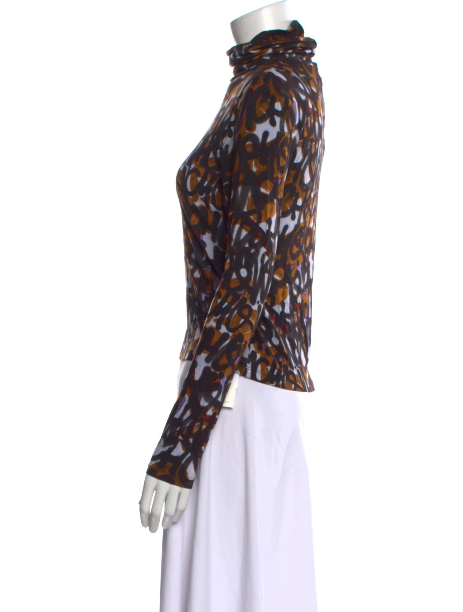 Pierre-Louis Mascia Animal Print Mock Neck Top w/ Tags