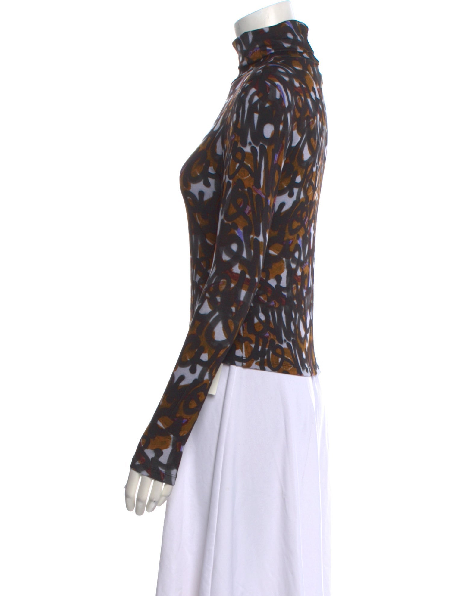 Pierre-Louis Mascia Printed Turtleneck Top w/ Tags