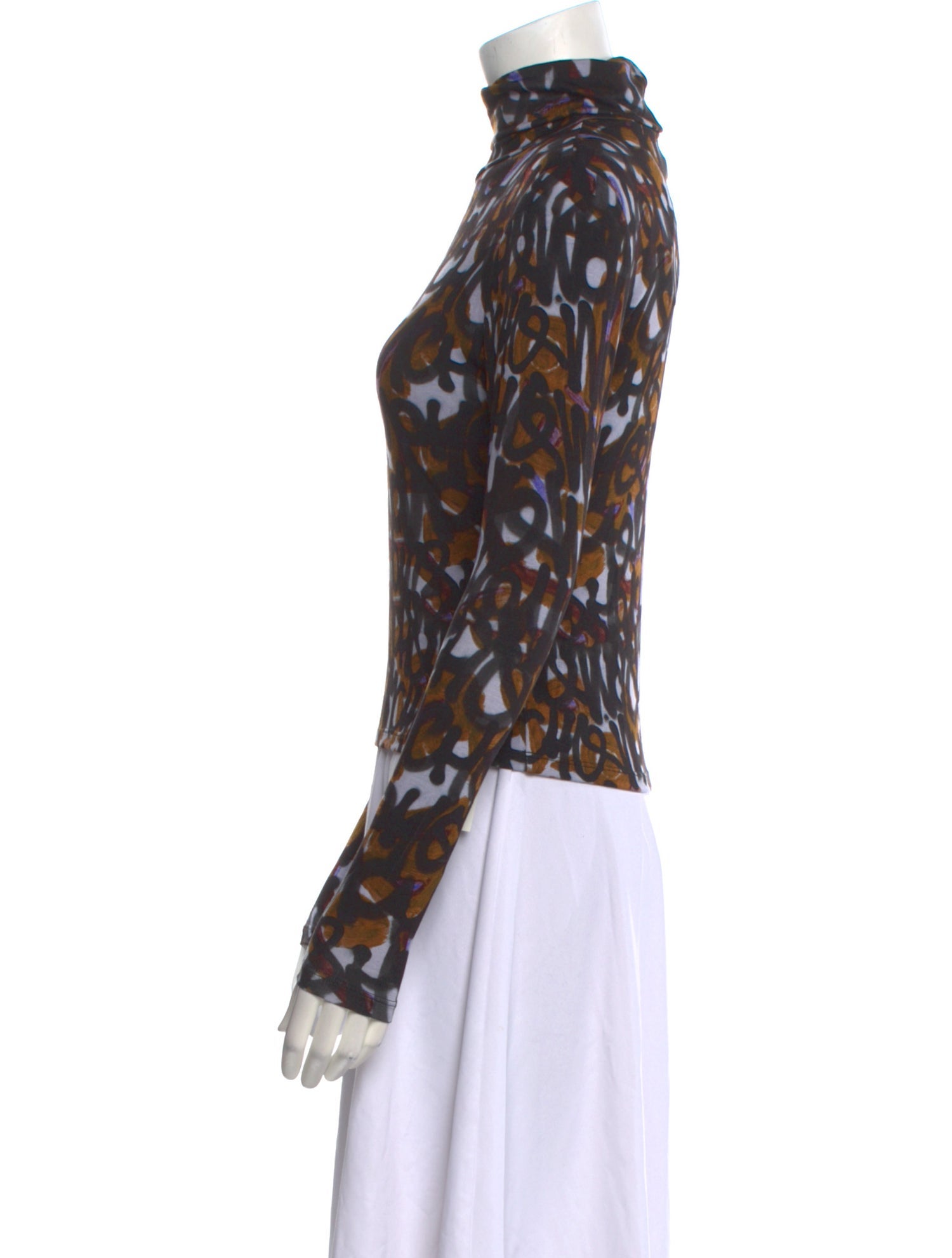 Pierre-Louis Mascia Printed Turtleneck Top w/ Tags