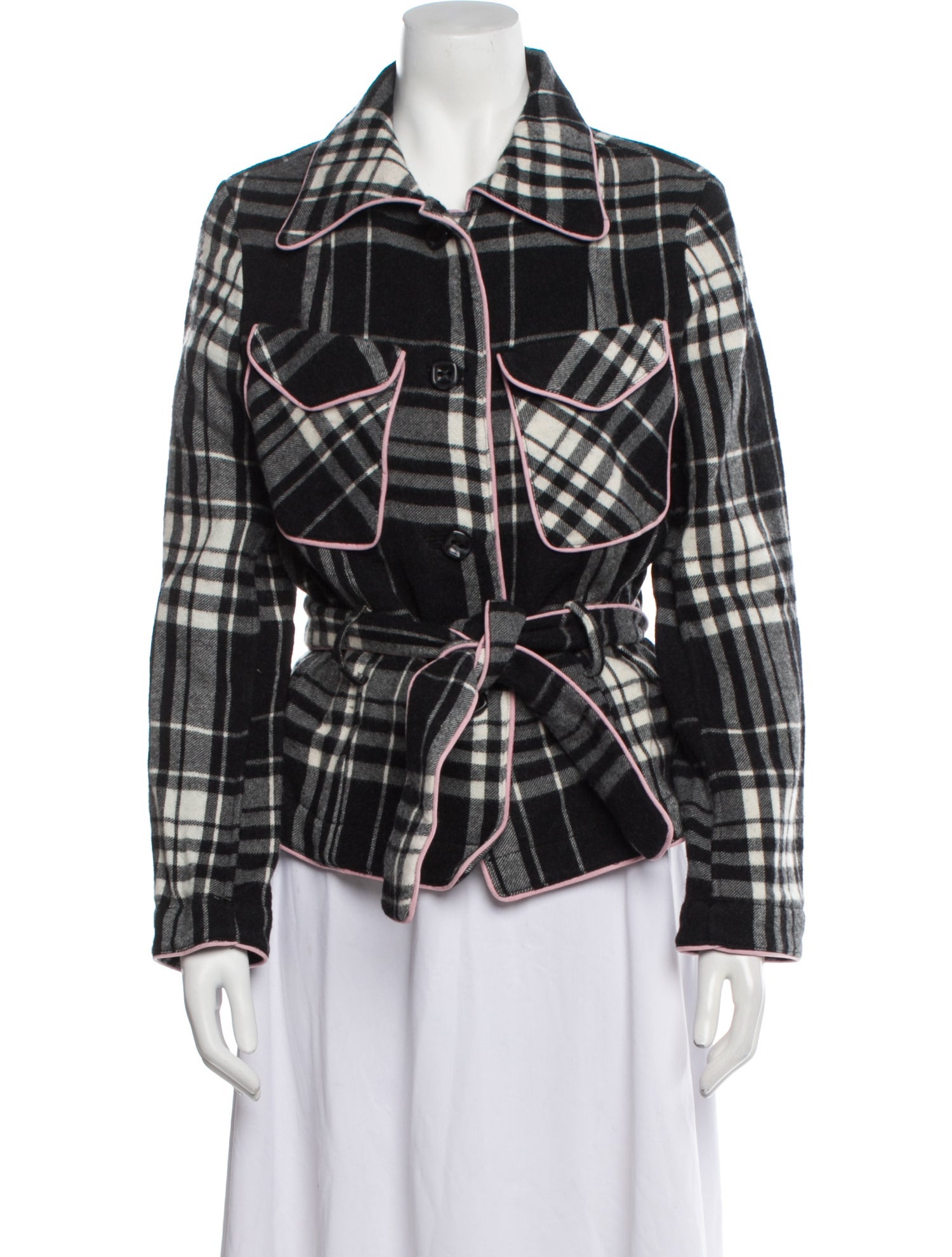 Pierre-Louis Mascia Wool Plaid Print Blazer w/ Tags