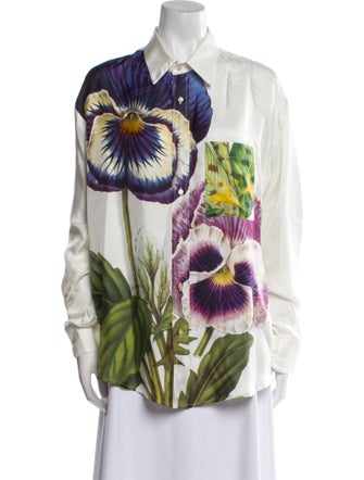 Pierre-Louis Mascia Silk Printed Button-Up Top