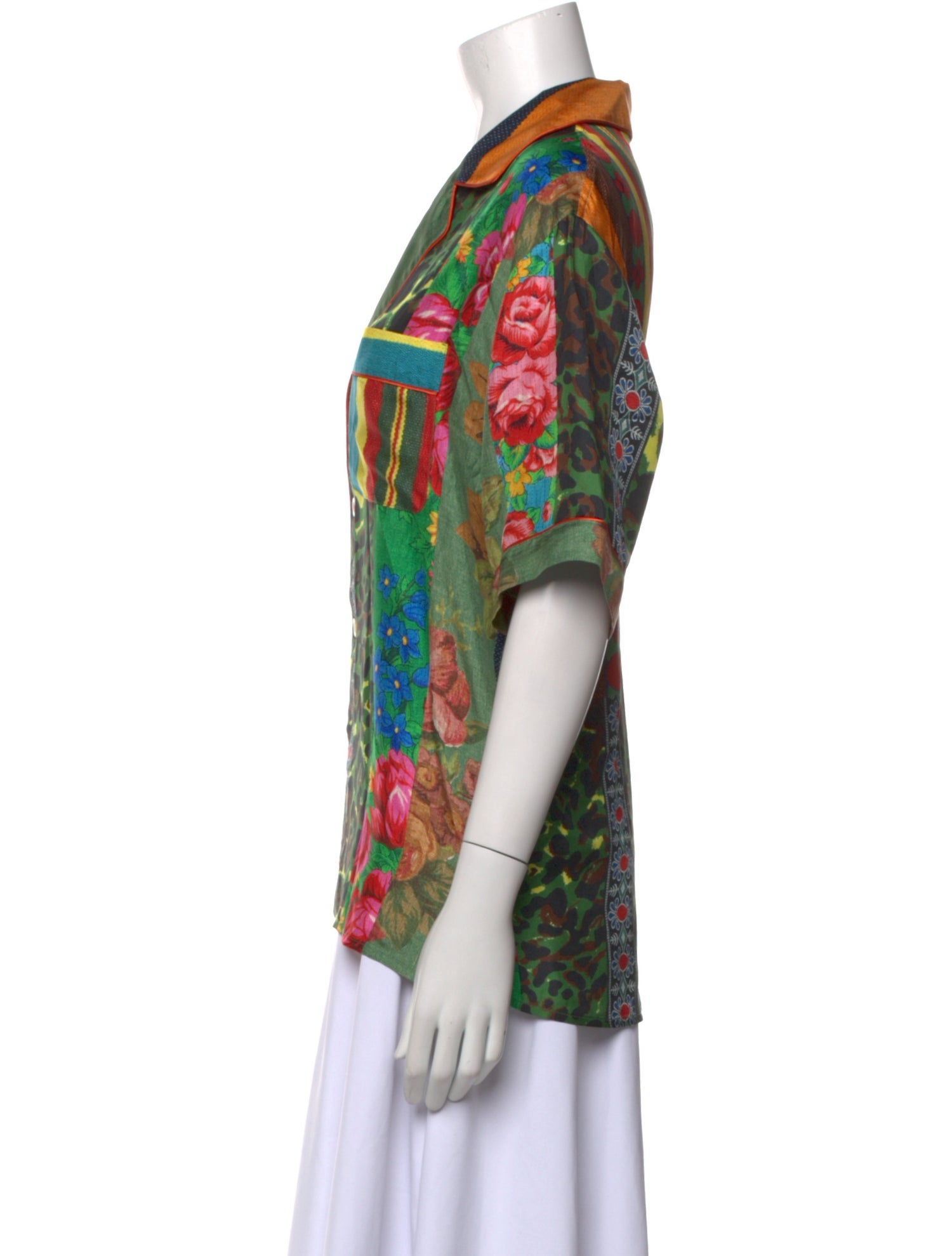 Pierre-Louis Mascia Silk Floral Print Button-Up Top