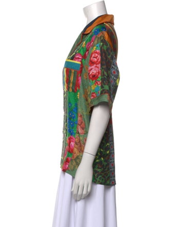 Pierre-Louis Mascia Silk Floral Print Button-Up Top