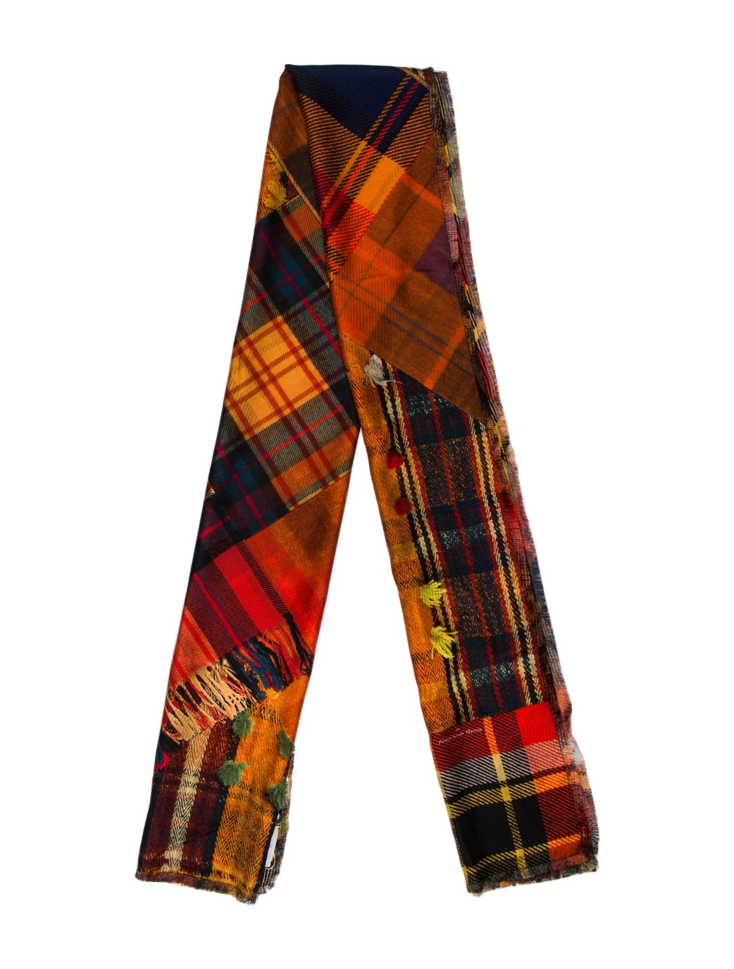 Pierre-Louis Mascia Silk Plaid Print Scarf w/ Tags