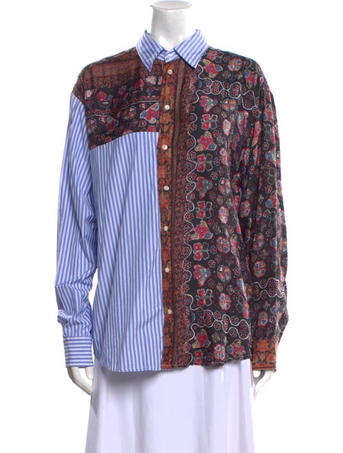Pierre-Louis Mascia Printed Long Sleeve Button-Up Top