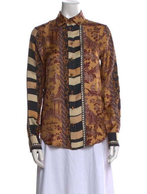 Pierre-Louis Mascia Silk Printed Button-Up Top