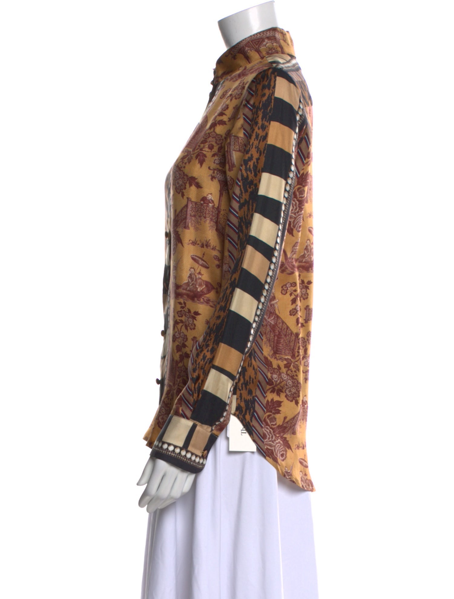 Pierre-Louis Mascia Silk Printed Button-Up Top