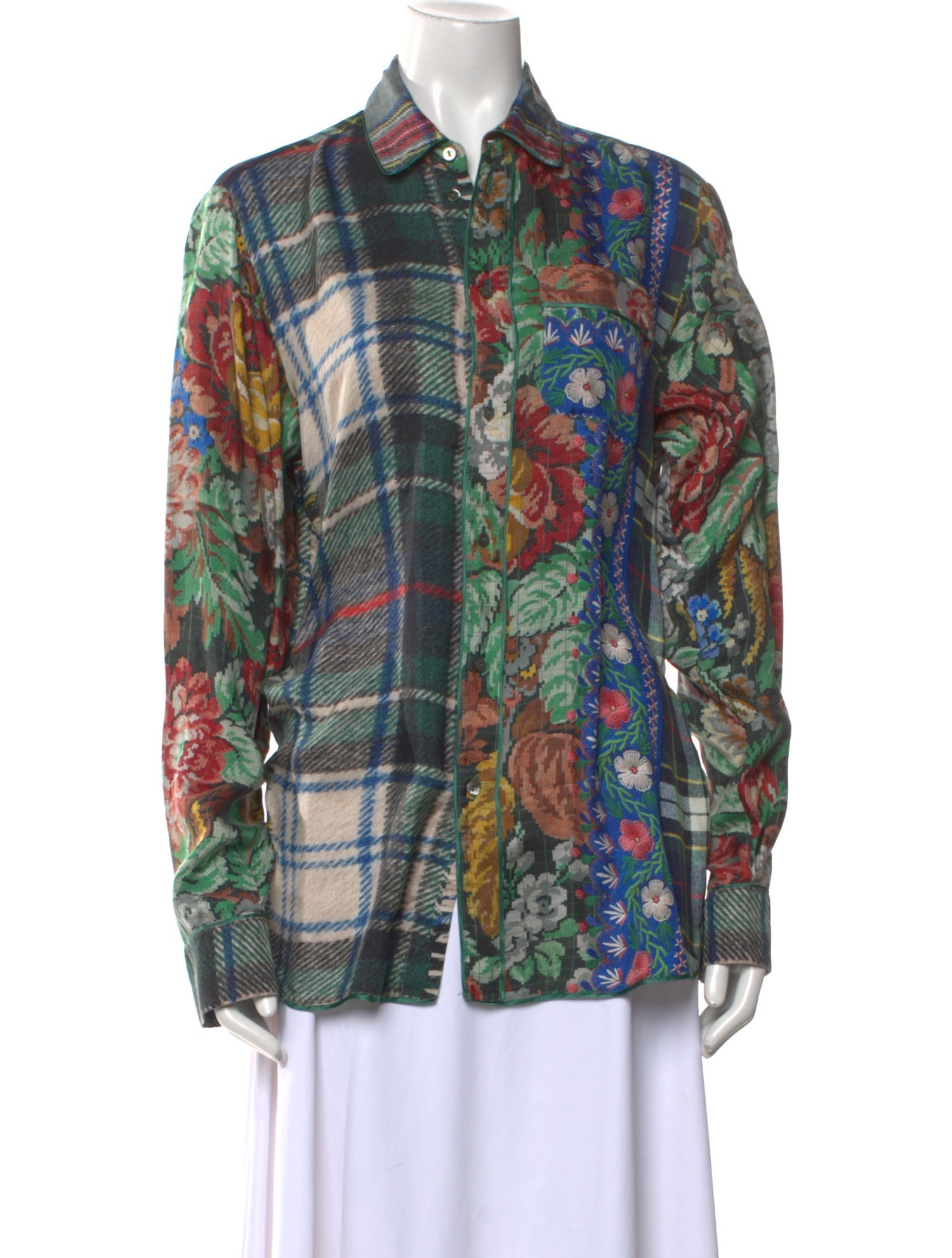 Pierre-Louis Mascia Silk Printed Button-Up Top