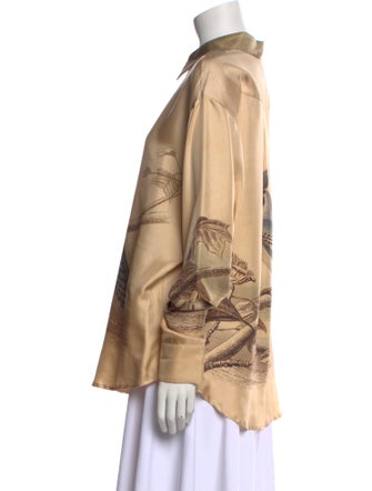 Pierre-Louis Mascia Silk Printed Button-Up Top