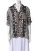 Pierre-Louis Mascia Silk Animal Print Button-Up Top