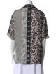 Pierre-Louis Mascia Silk Animal Print Button-Up Top