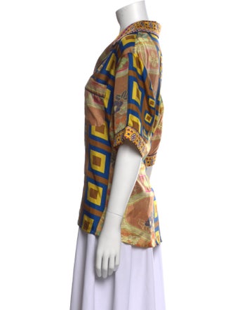 Pierre-Louis Mascia Silk Printed Button-Up Top