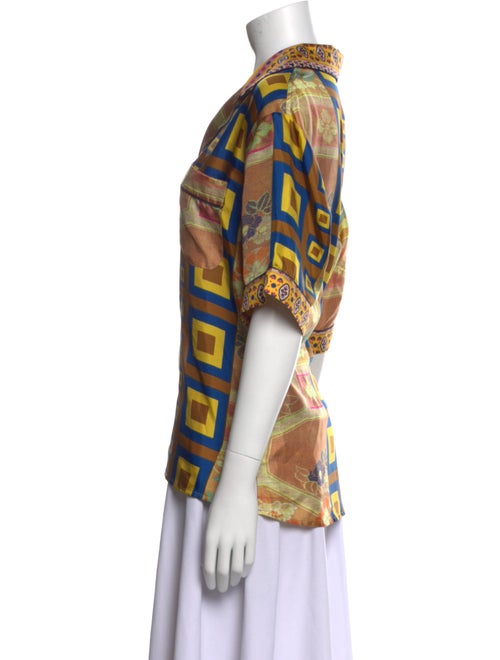 Pierre-Louis Mascia Silk Printed Button-Up Top
