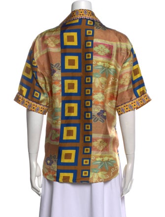 Pierre-Louis Mascia Silk Printed Button-Up Top
