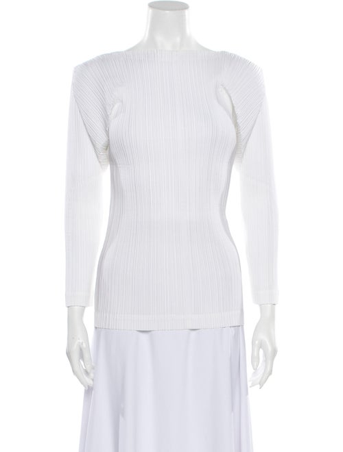 Pleats Please Issey Miyake Striped Mock Neck Top W