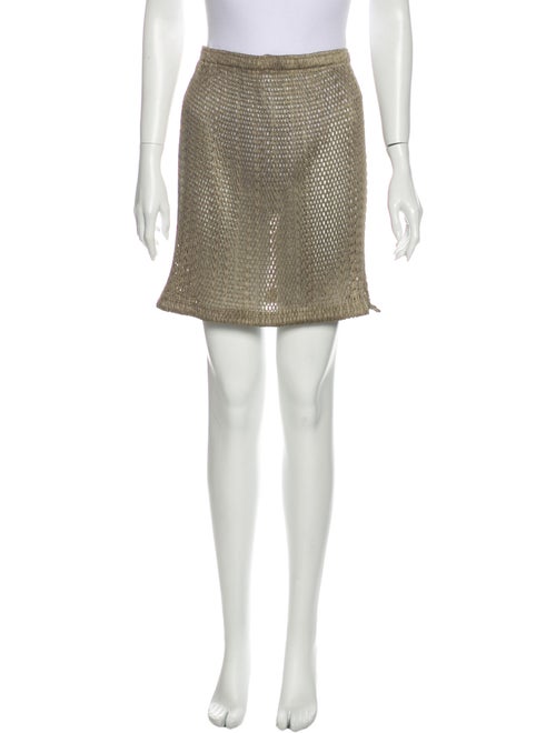 Pleats Please Issey Miyake Mini Skirt Green