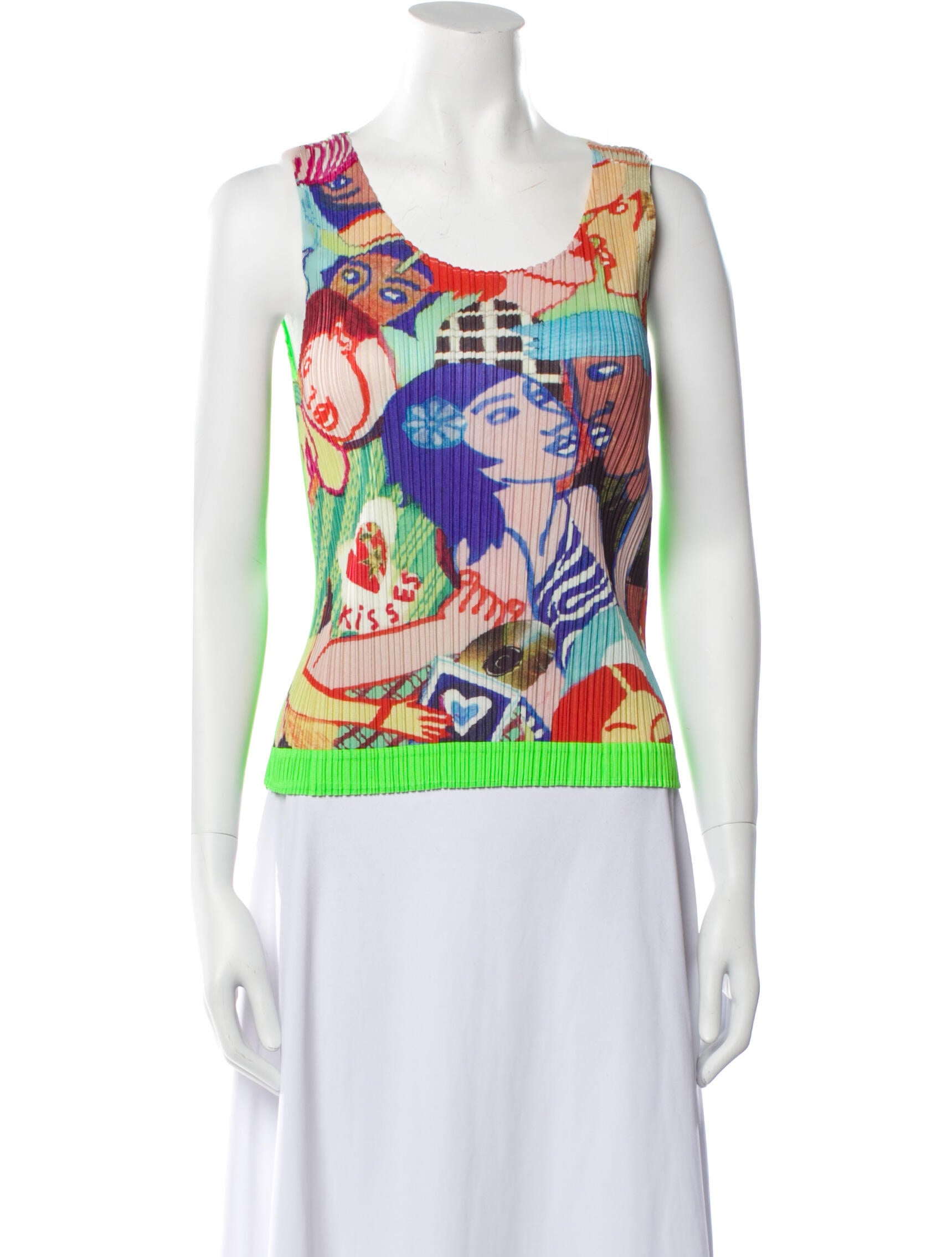 Pleats Please Issey Miyake Vintage 2001 Top w/ Tags - Green Tops