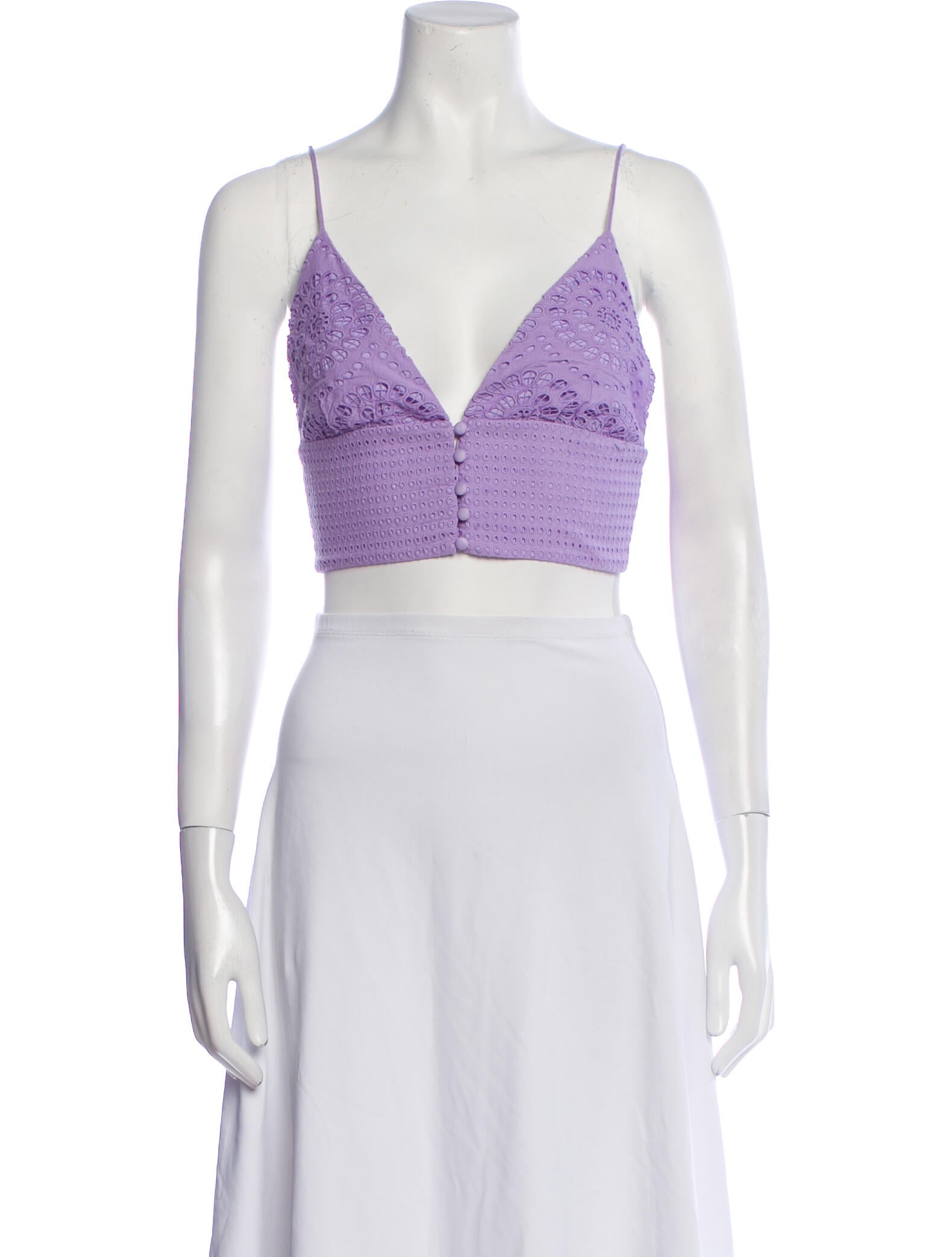 Alice + Olivia V-Neck Sleeveless Crop Top