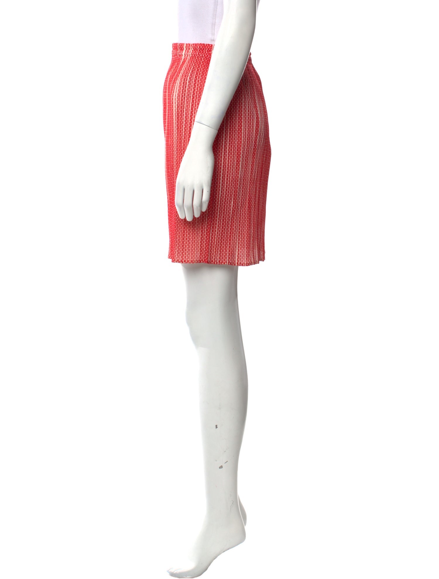 スカート PLEATS PLEASE ISSEY MIYAKE short skirt Pleats Please Issey Miyake Pleated Accents Mini Skirt - Red