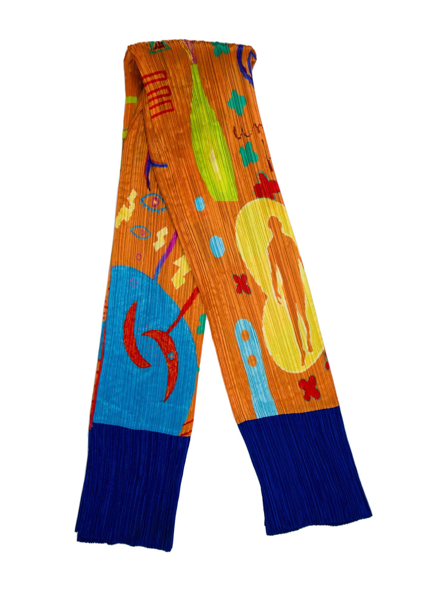 Pleats Please Issey Miyake Canvas Printed Scarf