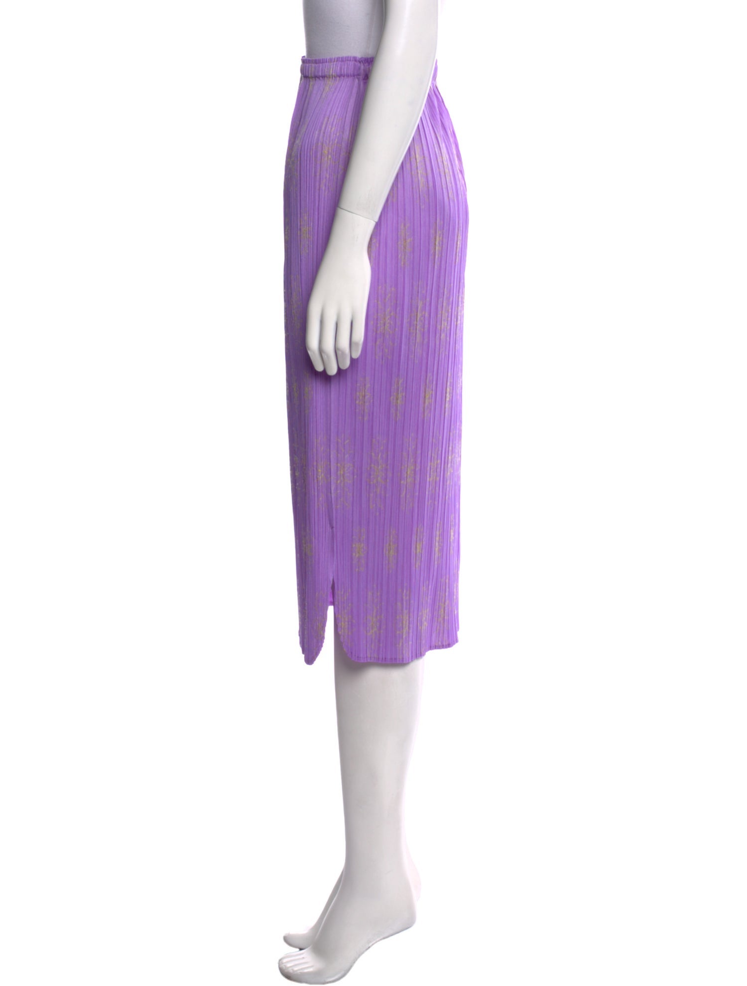 Pleats Please Issey Miyake Pleated Accents Midi Length Skirt