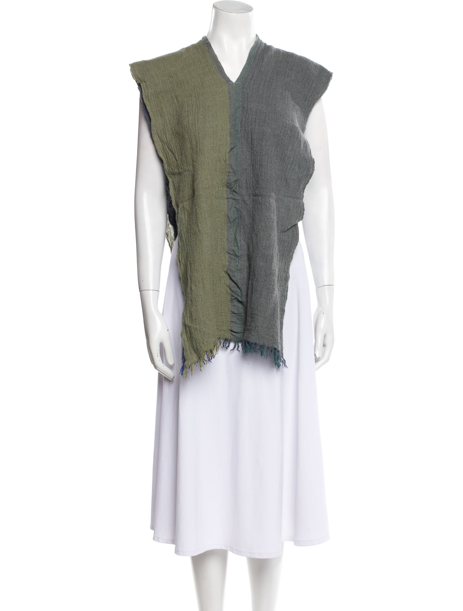 Pleats Please Issey Miyake Wool V-Neck Sweater