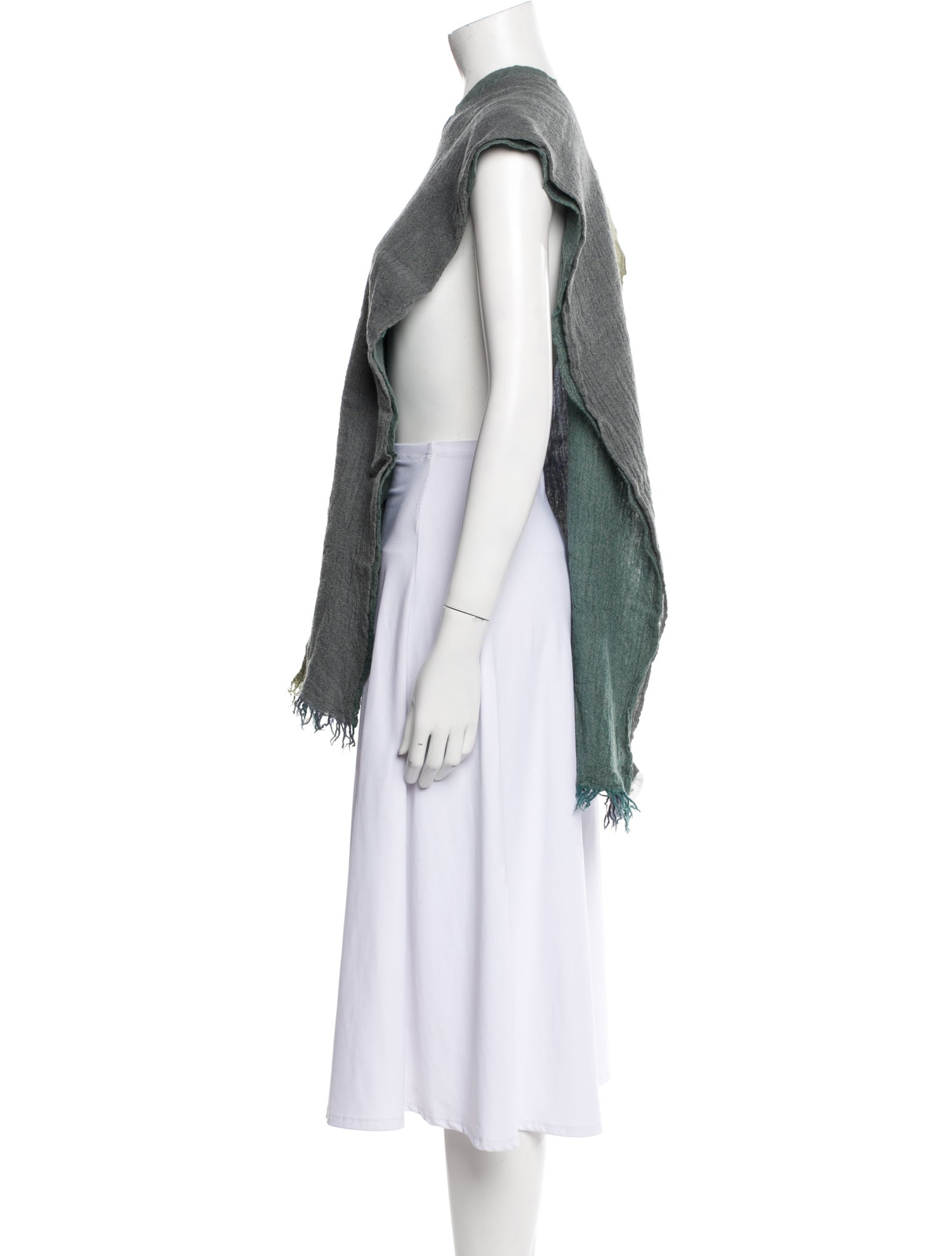 Pleats Please Issey Miyake Wool V-Neck Sweater