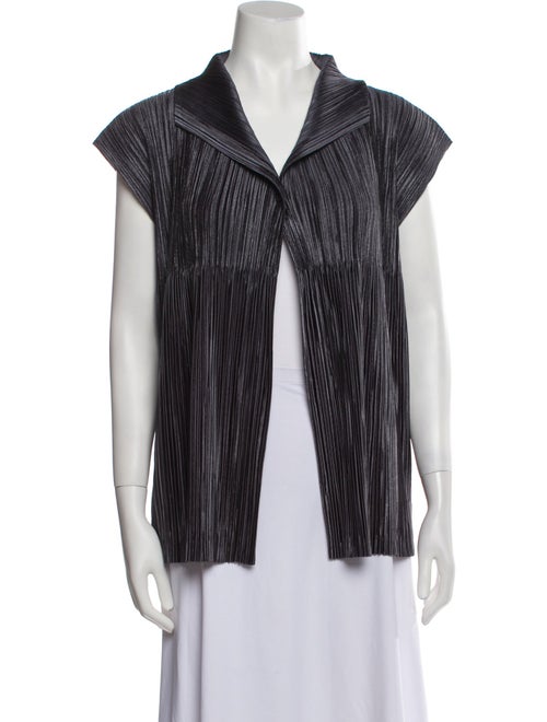 Pleats Please Issey Miyake Short Sleeve Button-Up Top