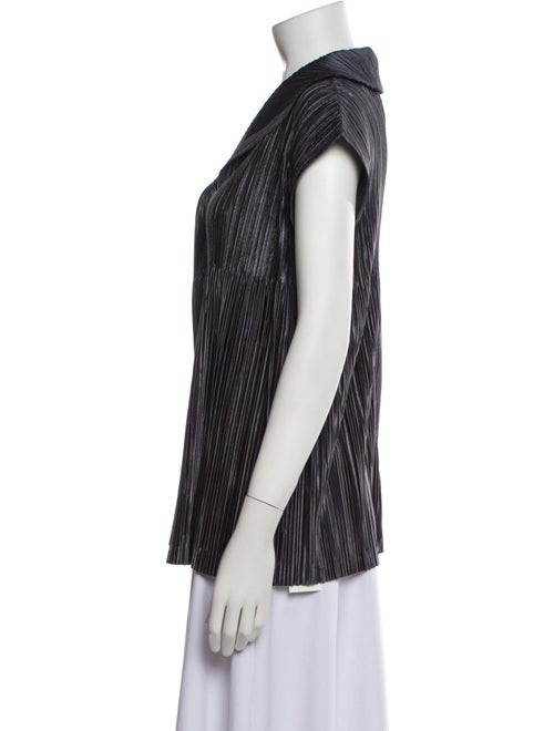 Pleats Please Issey Miyake Short Sleeve Button-Up Top