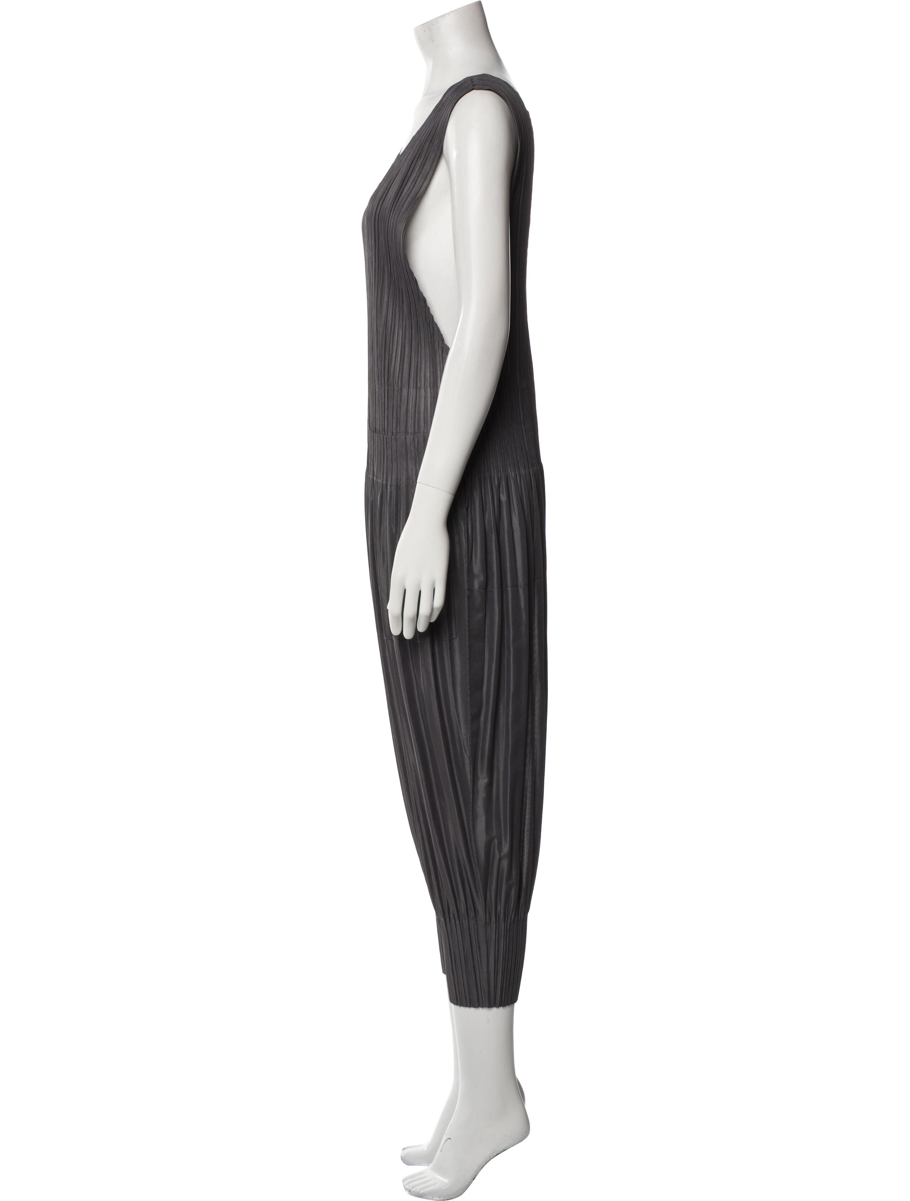 Pleats Please Issey Miyake V-Neck Jumpsuit