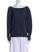 Pleats Please Issey Miyake Bateau Neckline Long Sleeve Top