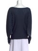 Pleats Please Issey Miyake Bateau Neckline Long Sleeve Top