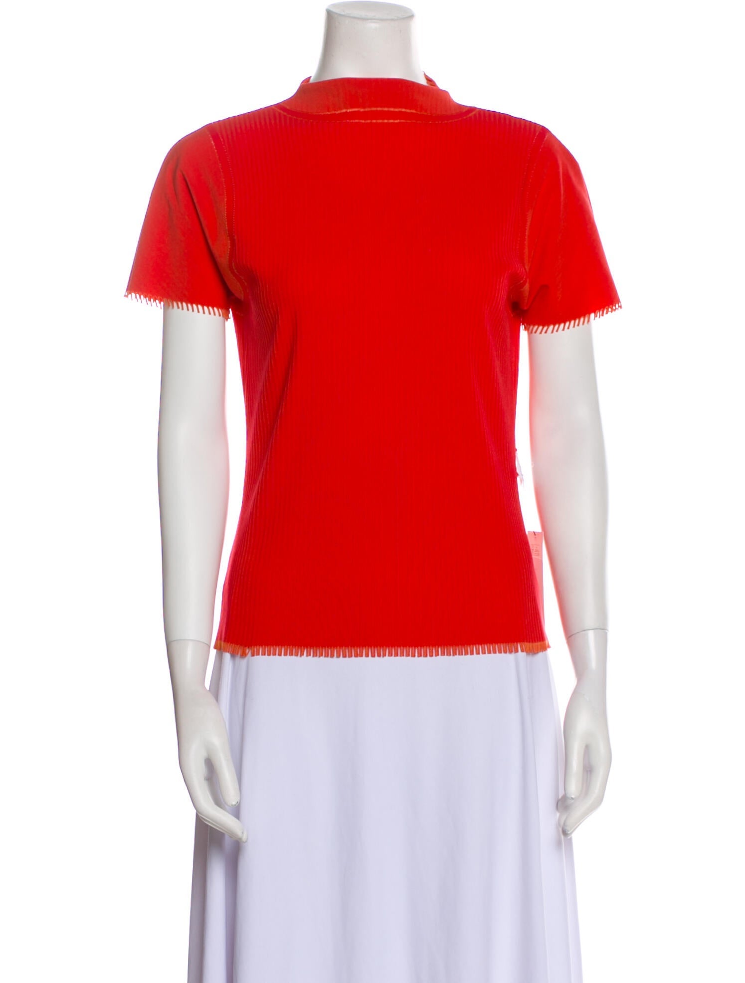 Pleats Please Issey Miyake Mock Neck Short Sleeve T-Shirt