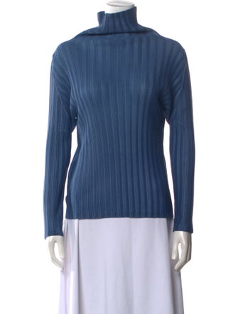 Pleats Please Issey Miyake Turtleneck Long Sleeve Top