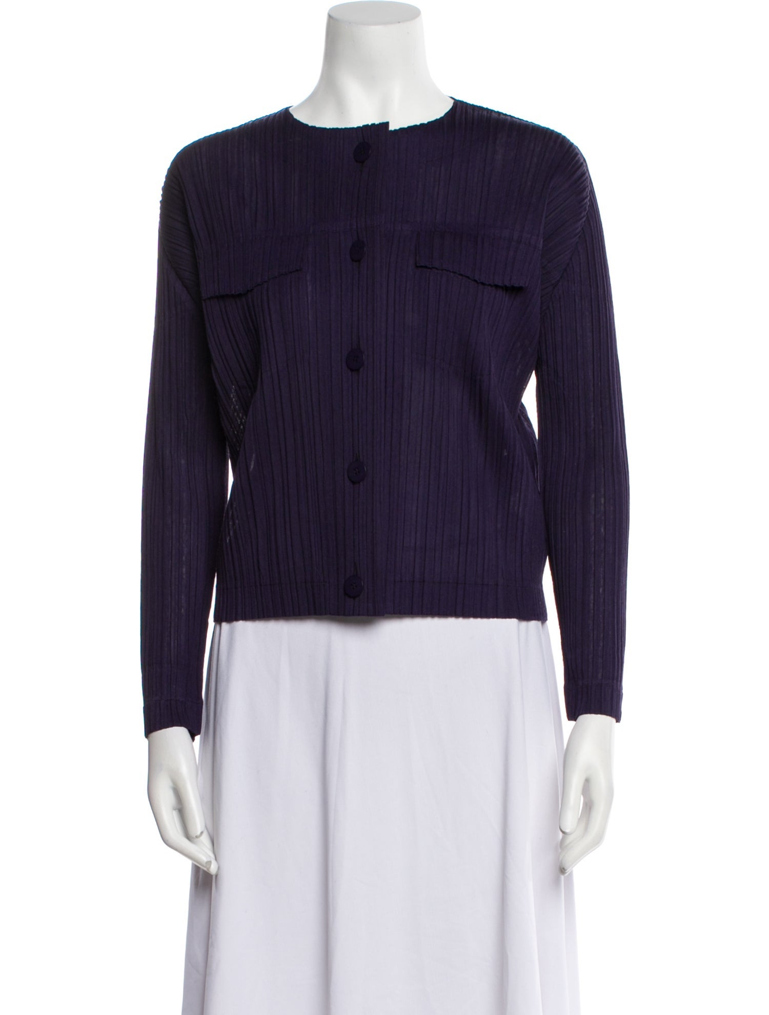 Pleats Please Issey Miyake Striped Evening Jacket