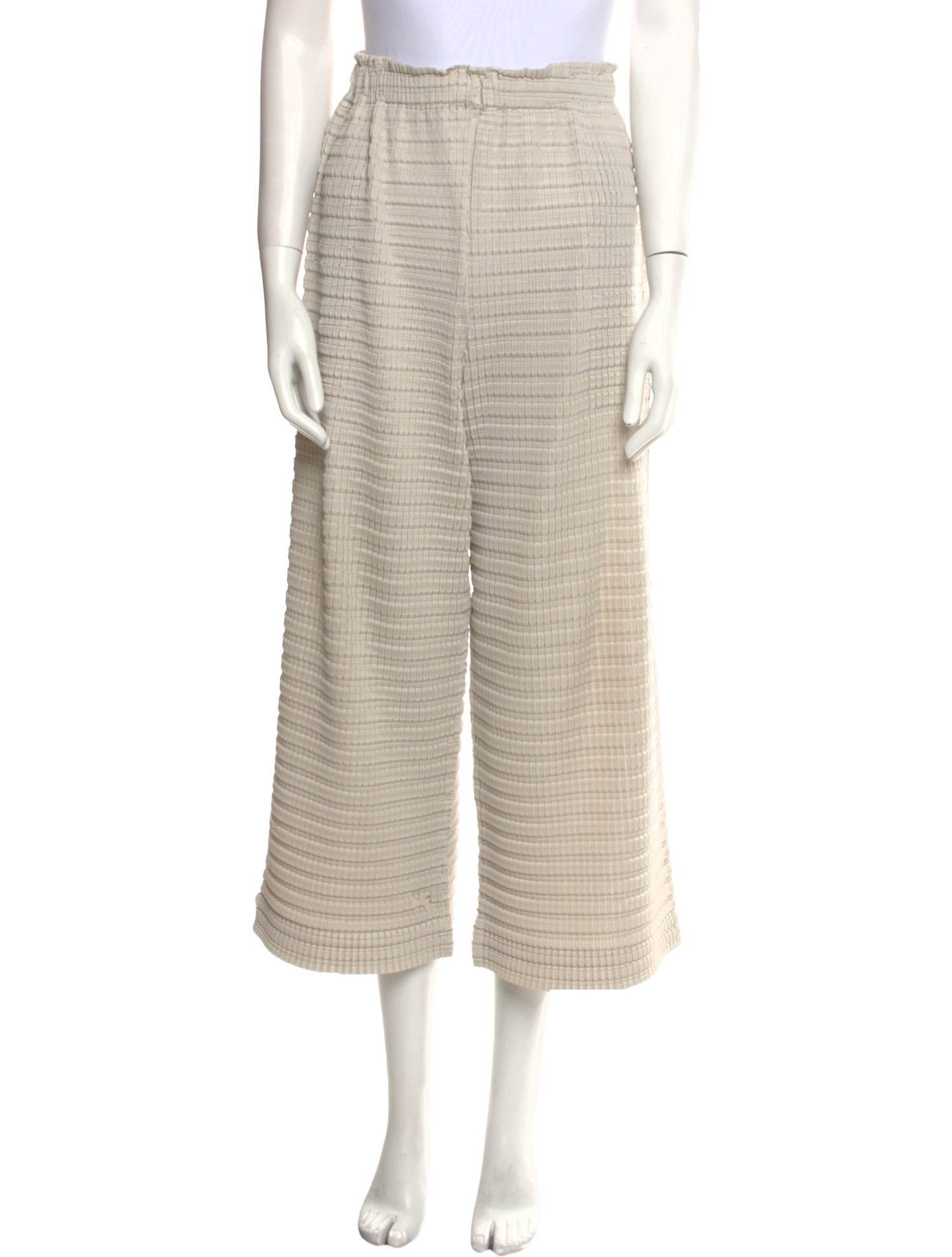 Pleats Please Issey Miyake Plaid Print Wide Leg Pants