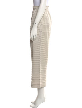 Pleats Please Issey Miyake Plaid Print Wide Leg Pants