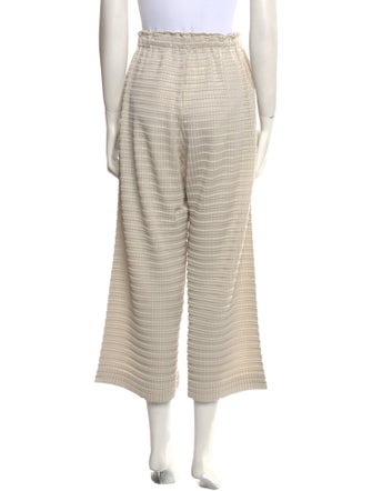 Pleats Please Issey Miyake Plaid Print Wide Leg Pants