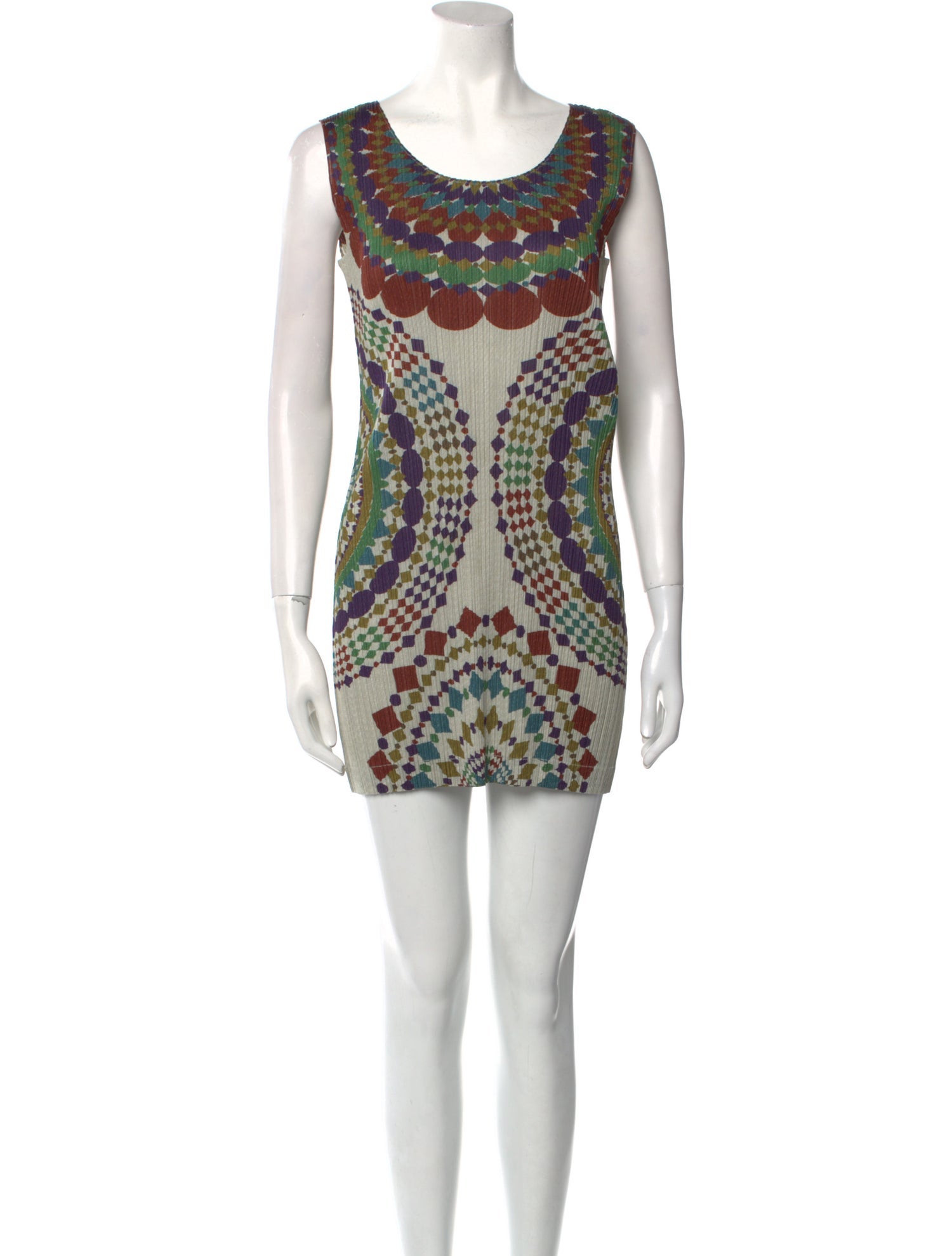 Pleats Please Issey Miyake Printed Mini Dress