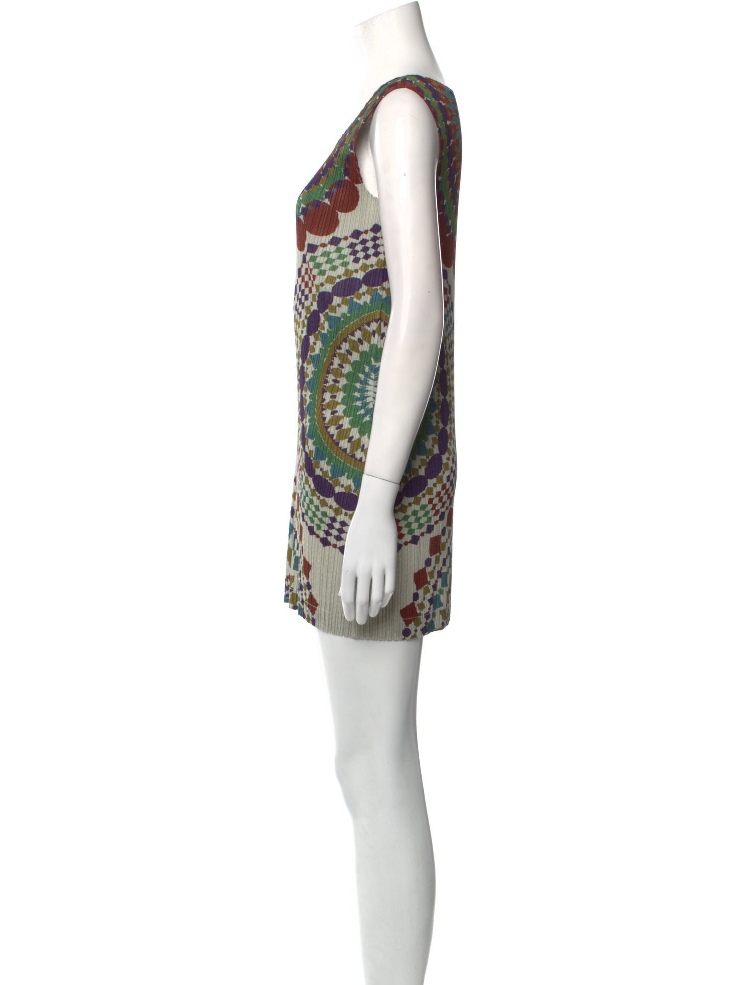Pleats Please Issey Miyake Printed Mini Dress