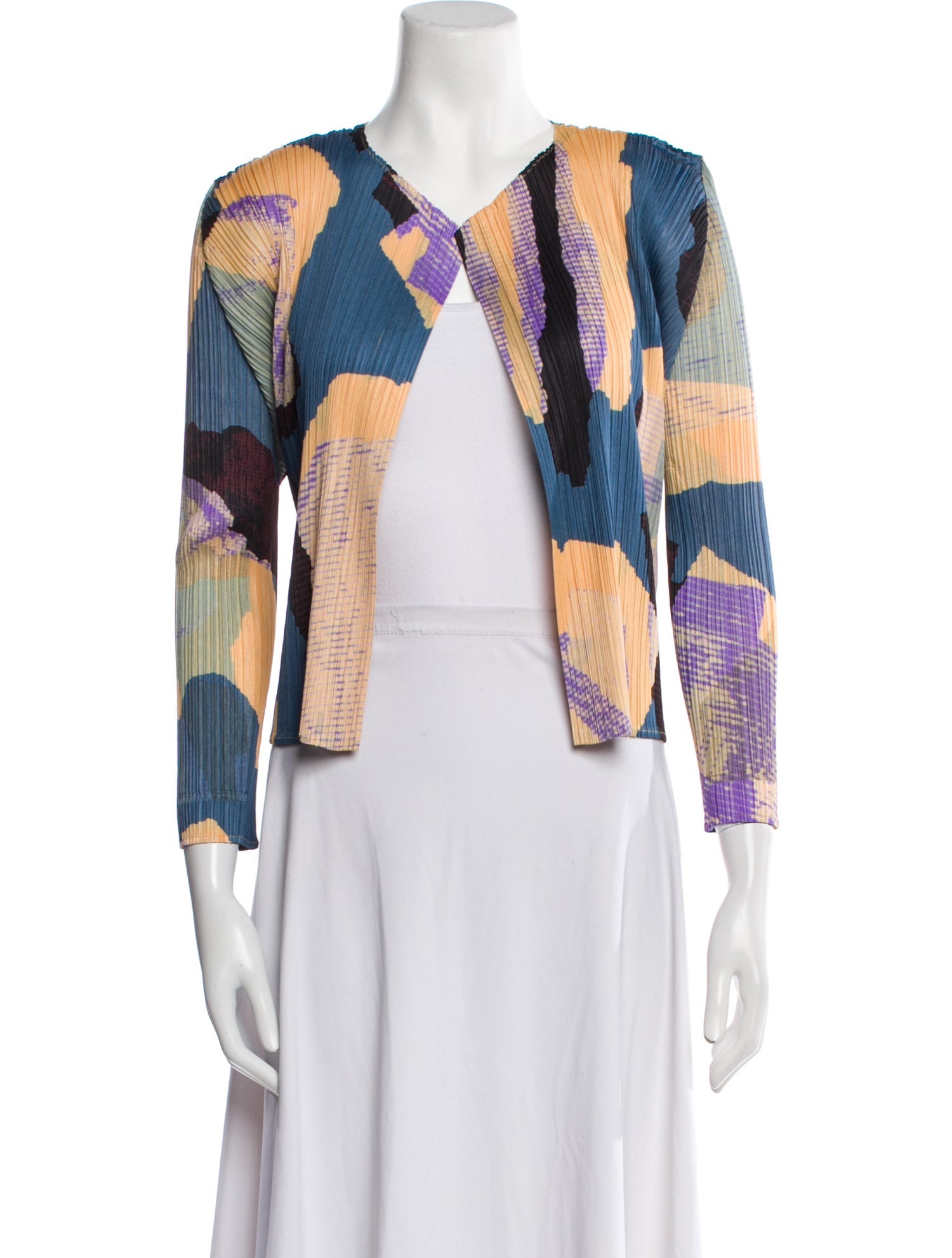Pleats Please Issey Miyake Printed Evening Jacket