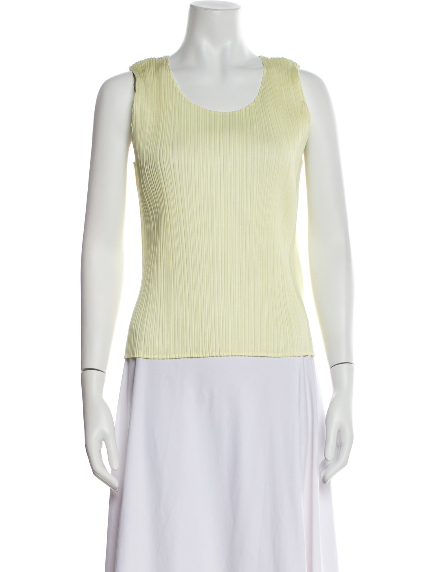 Pleats Please Issey Miyake Scoop Neck Sleeveless Top