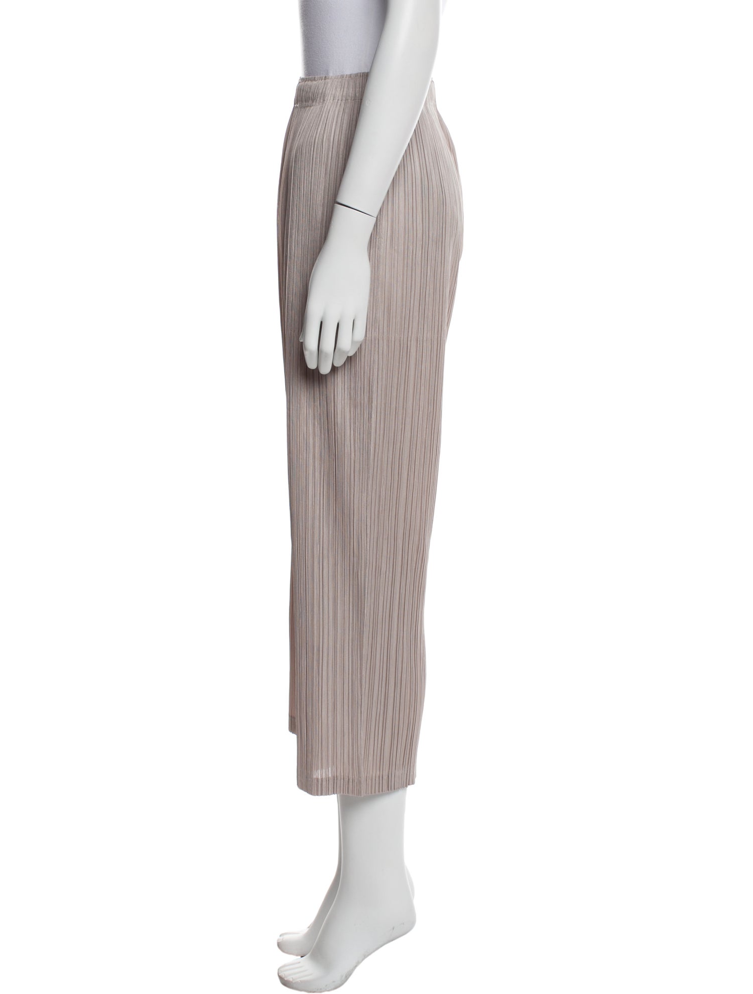 Pleats Please Issey Miyake Striped Wide Leg Pants