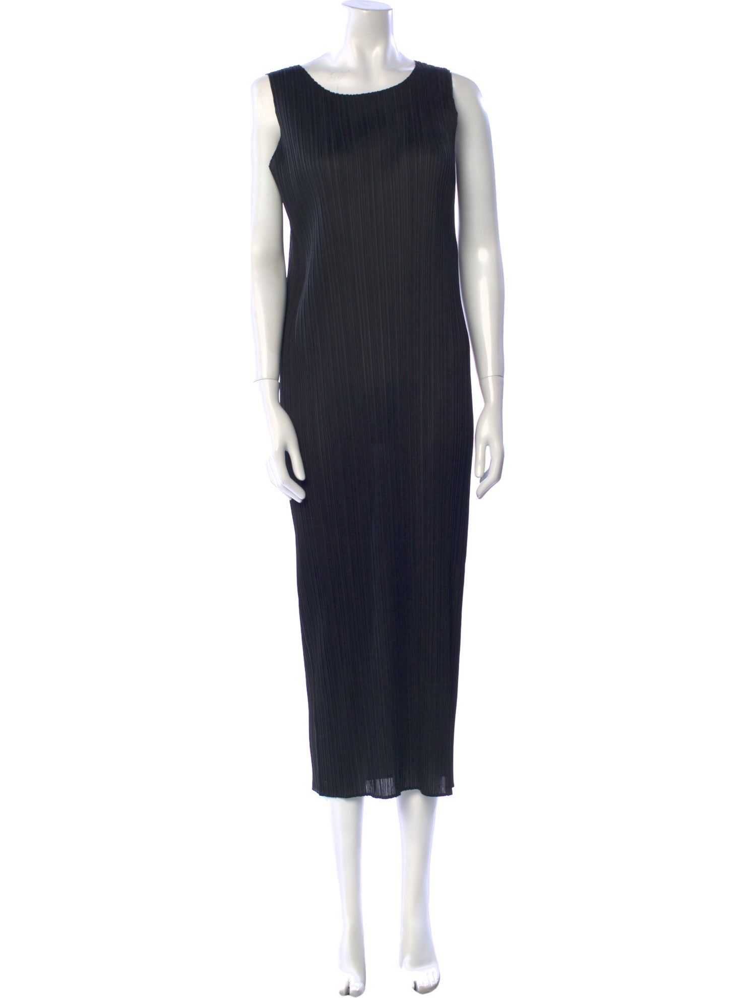 Pleats Please Issey Miyake Scoop Neck Long Dress