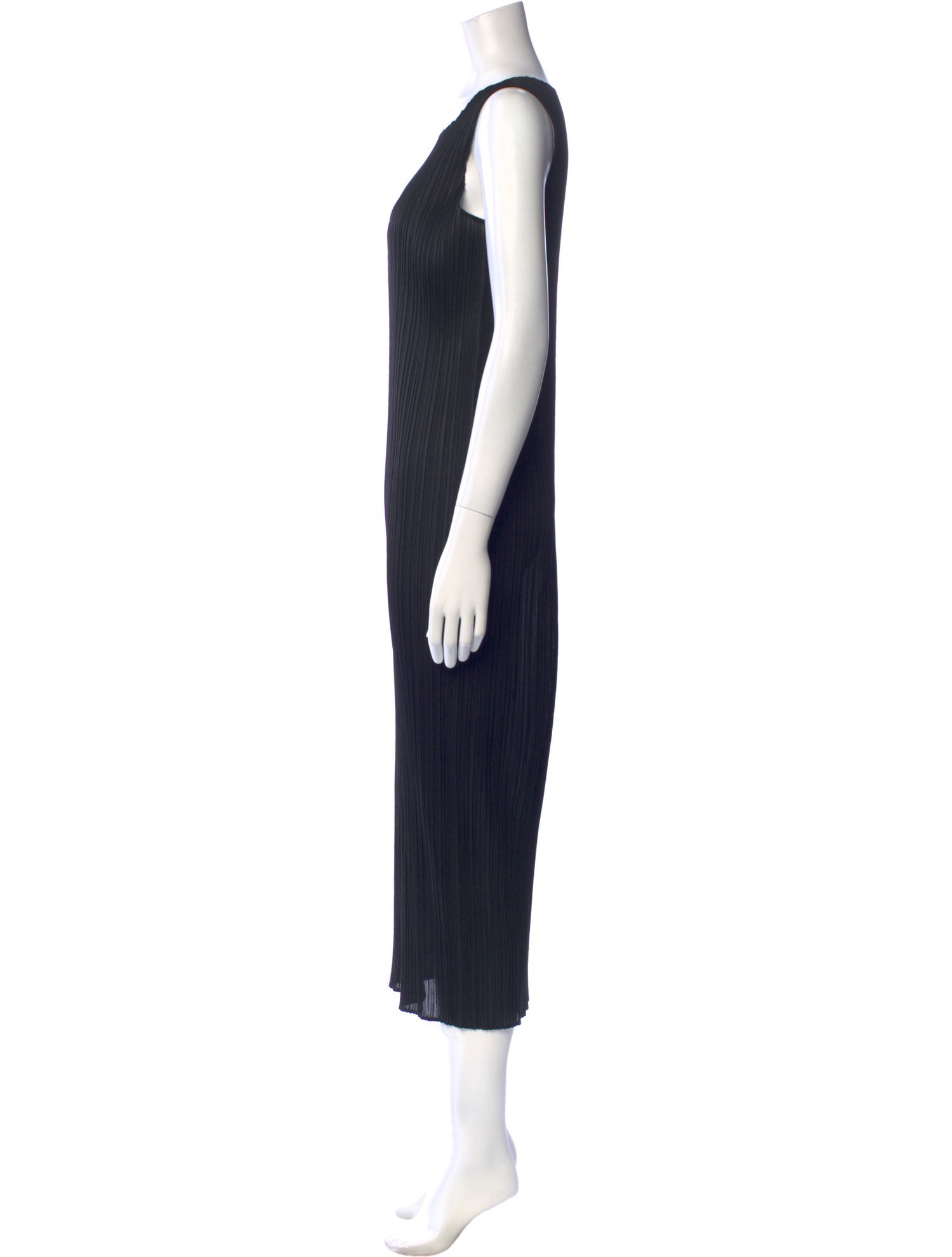 Pleats Please Issey Miyake Scoop Neck Long Dress