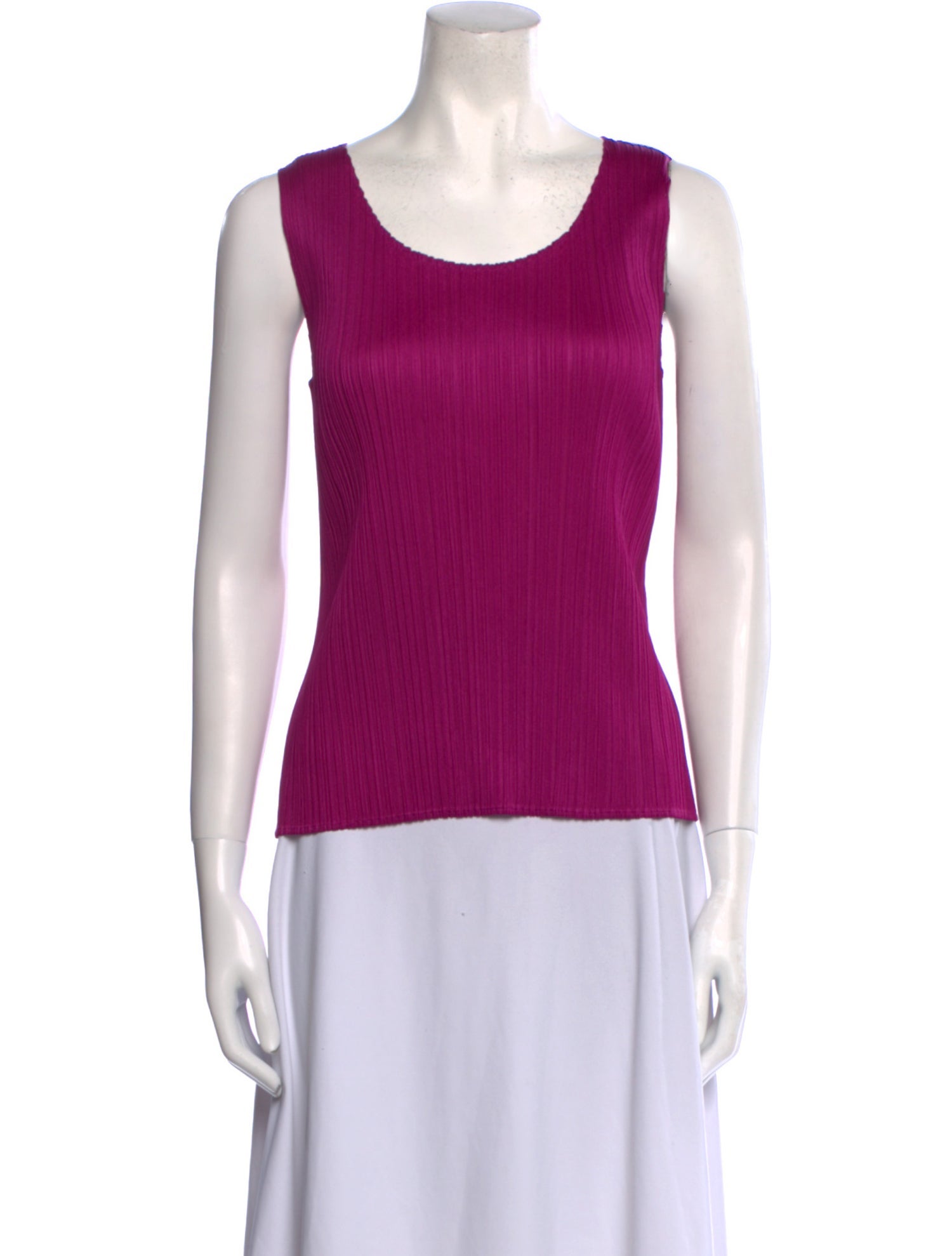 Pleats Please Issey Miyake Scoop Neck Sleeveless Top