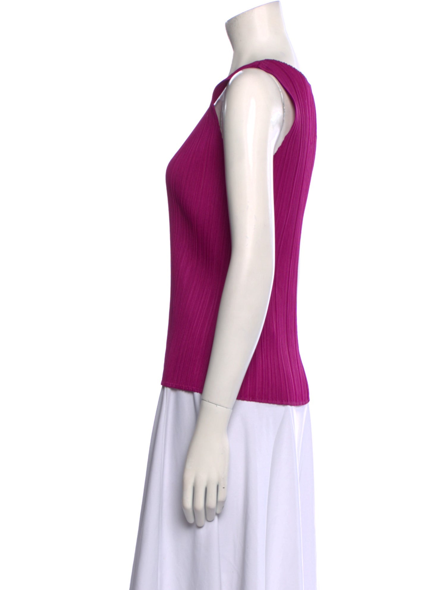 Pleats Please Issey Miyake Scoop Neck Sleeveless Top