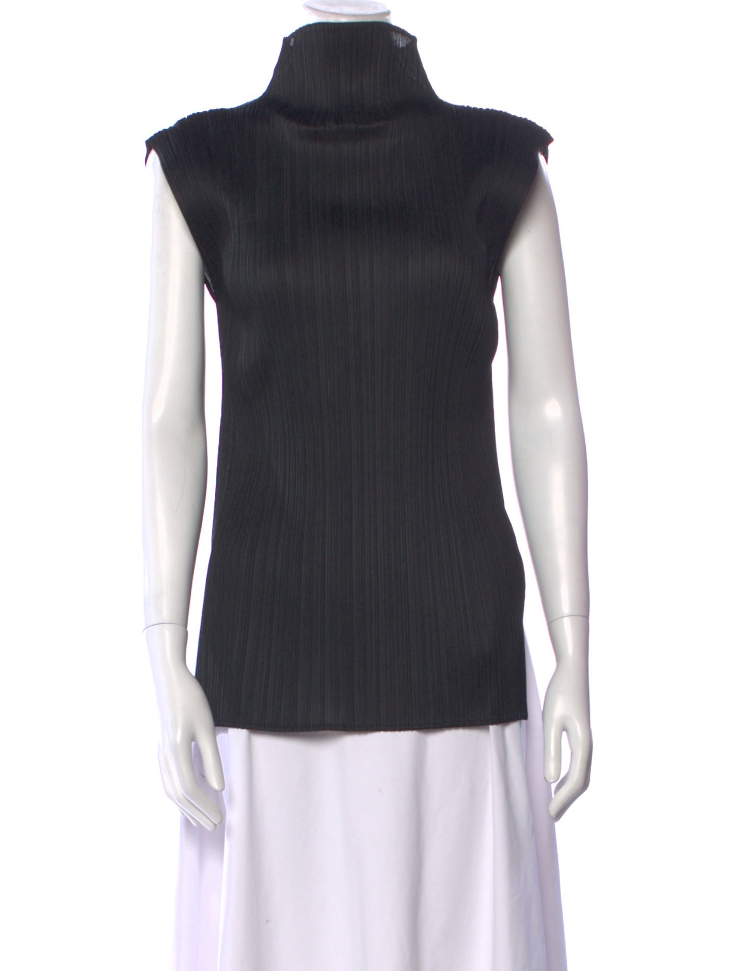 Pleats Please Issey Miyake Cowl Neck Sleeveless Top